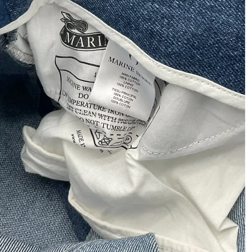 Marine Serre Patchwork Blue Moonogram Belted Denim Skirt Size 40 - Picture 5 of 7